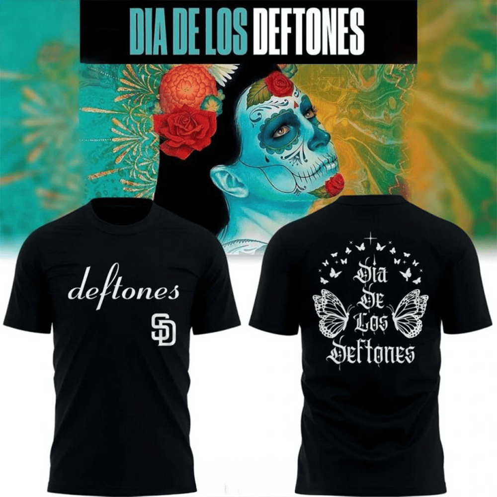 San Diego Padres Dia De Los DEFTONES Special T-shirt San Diego Padres Merch Gifts For Fans-1