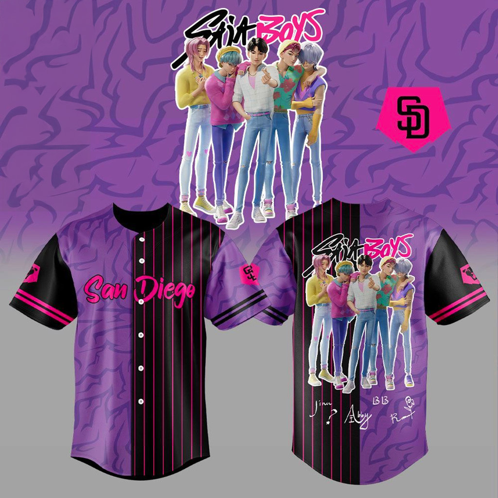 San Diego Padres Kpop Demon Hunters Saja Boys Jersey San Diego Padres Merch Fans Gifts-1