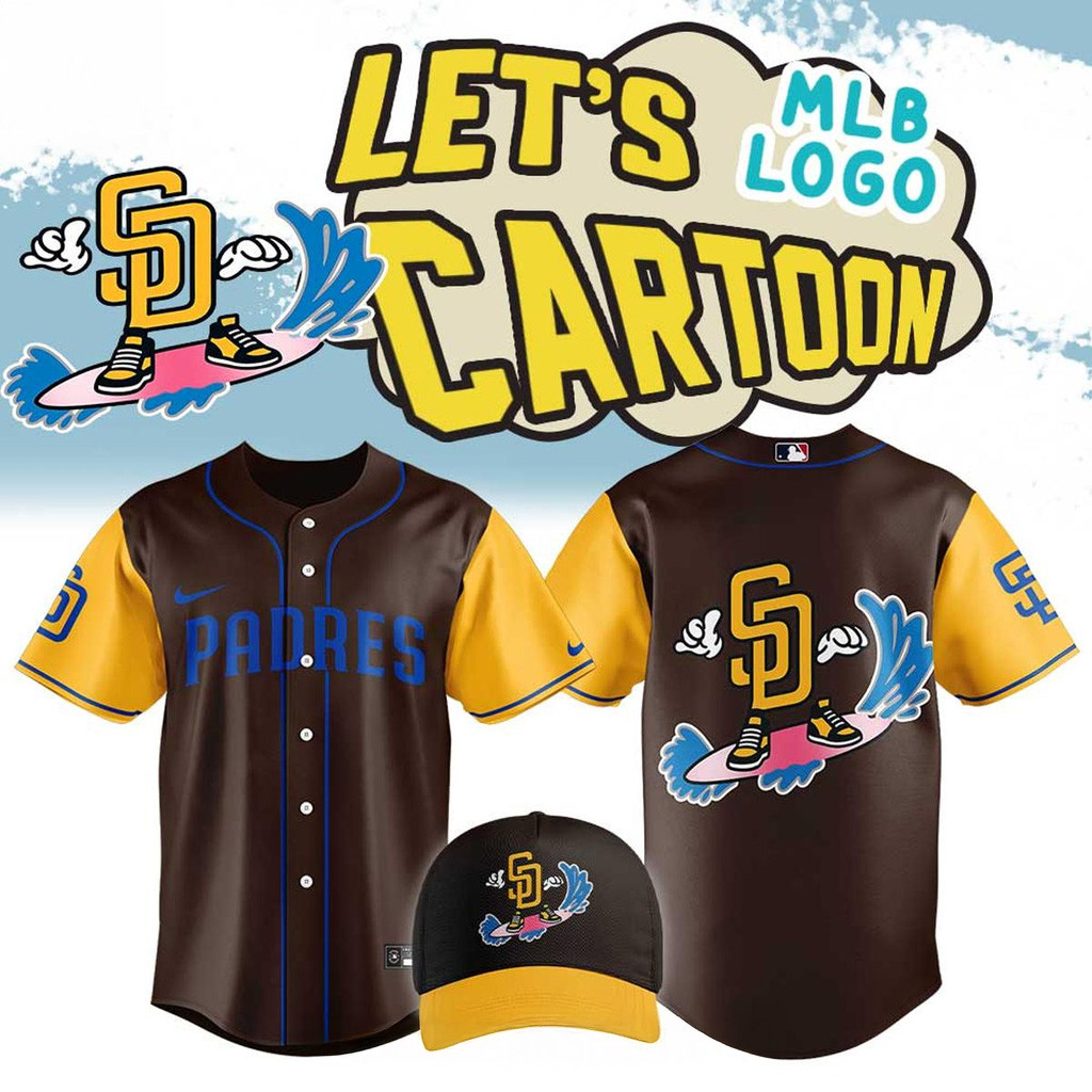 San Diego Padres Lets Cartoon Logo Collection Jersey San Diego Padres Merch Cool Baseball Gifts-1