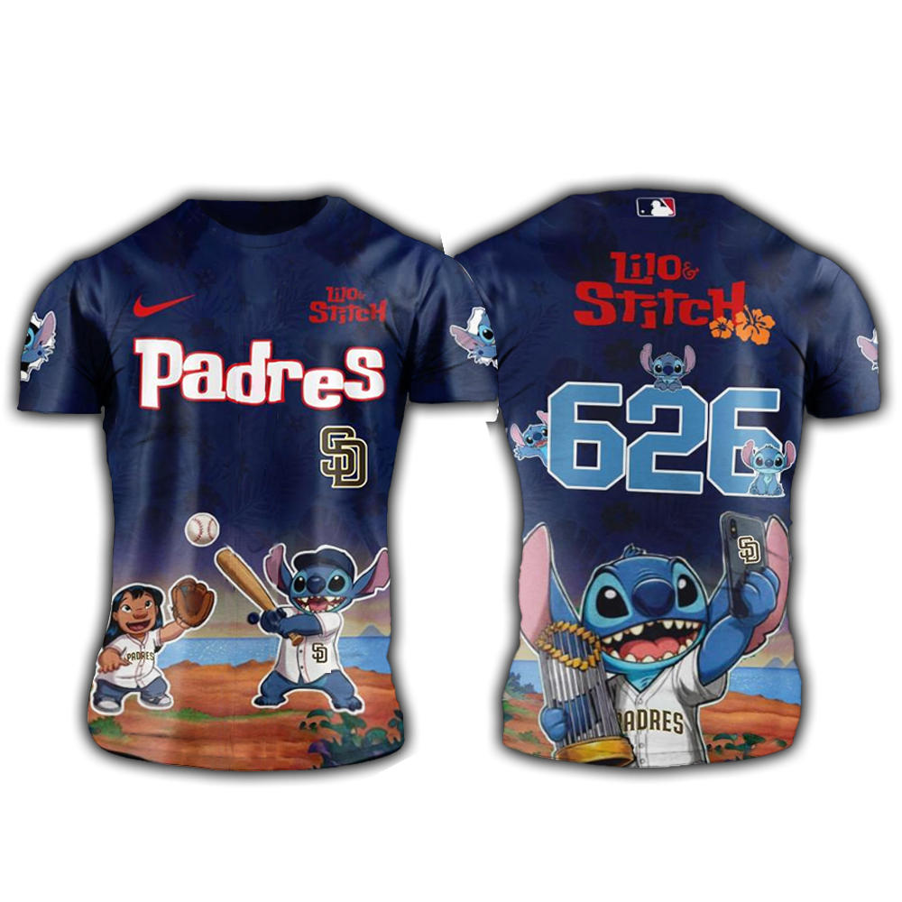San Diego Padres Lilo And Stitch 626 Shirt San Diego Padres Merch Good Father's Day Presents-1