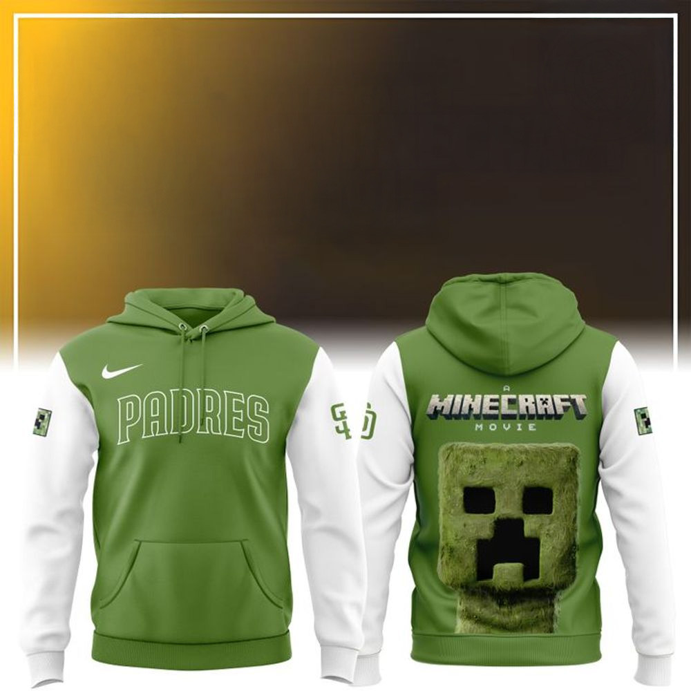 San Diego Padres MLB x A Minecraft Movie Night 2025 Hoodie San Diego Padres Merch For Fans-1