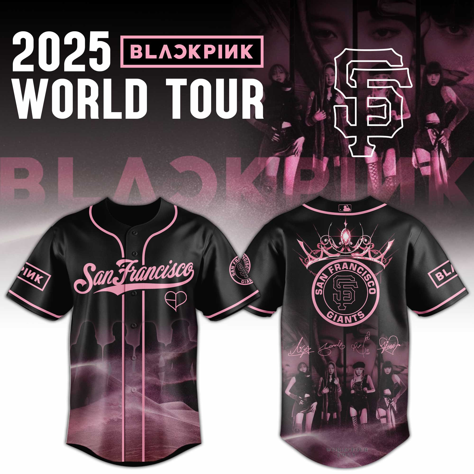 San Diego Padres Mlb X Black Pink World Tour Baseball Jersey For Fans-1