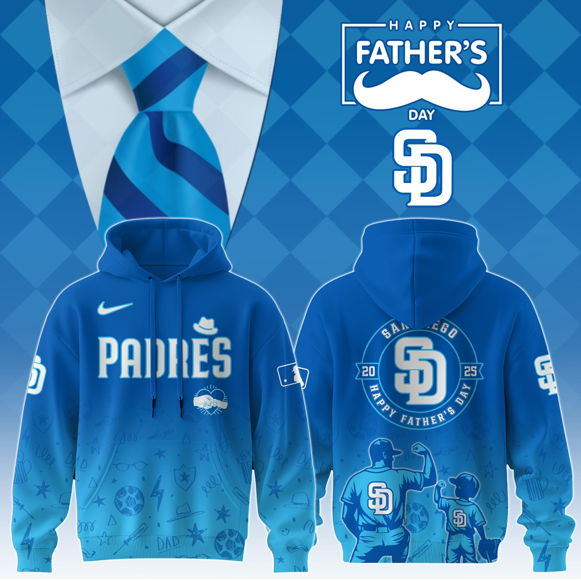 San Diego Padres Special Father's Day 2025 Limited Edition Hoodie San Diego Padres Merch-1