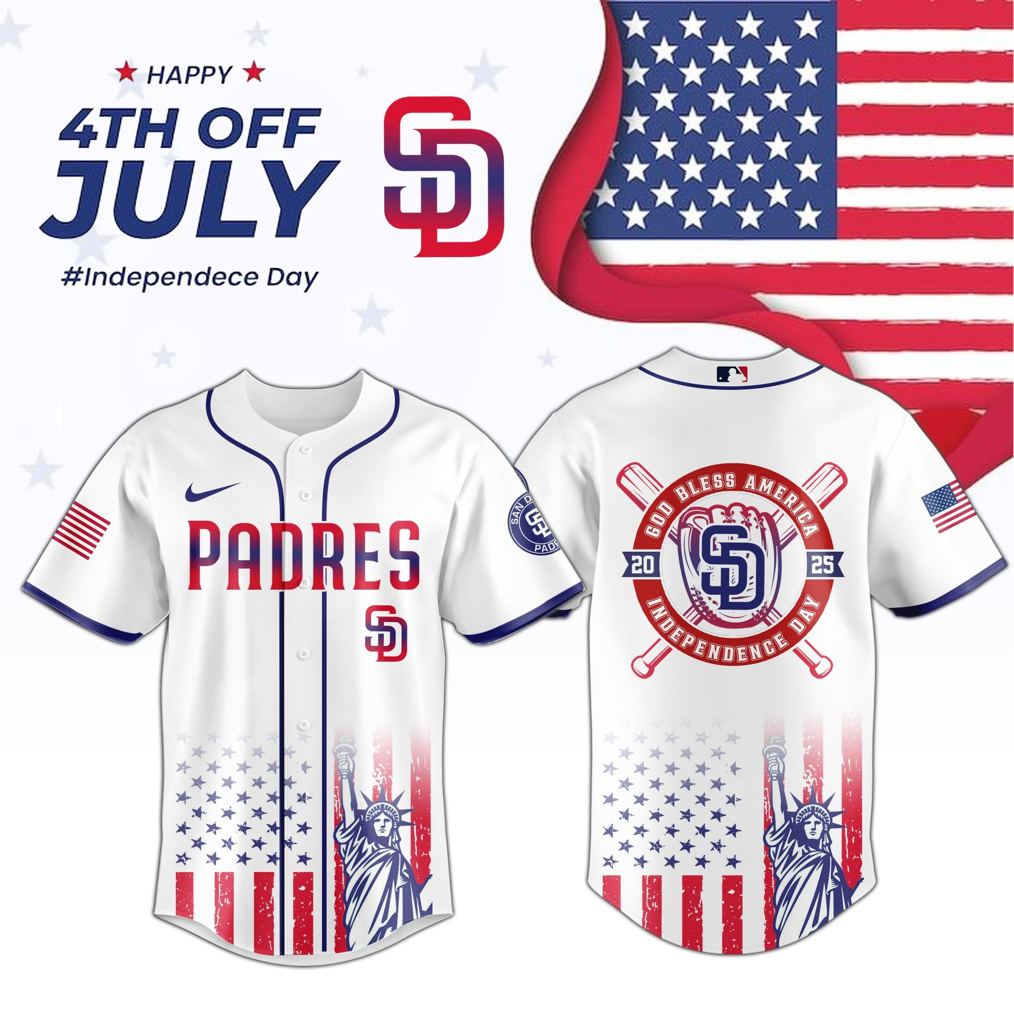 San Diego Padres Special Independence Day 2025 Limited Edition Jersey San Diego Padres Merch-1