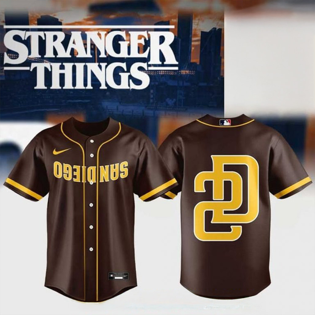 San Diego Padres Stranger Things Baseball Jersey San Diego Padres Merch Father Gifts-1