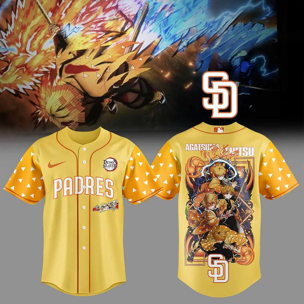 San Diego Padres X Agatsuma Zenitsu Demon Slayer Infinity Castle 2025 Jersey Padres Merch-1