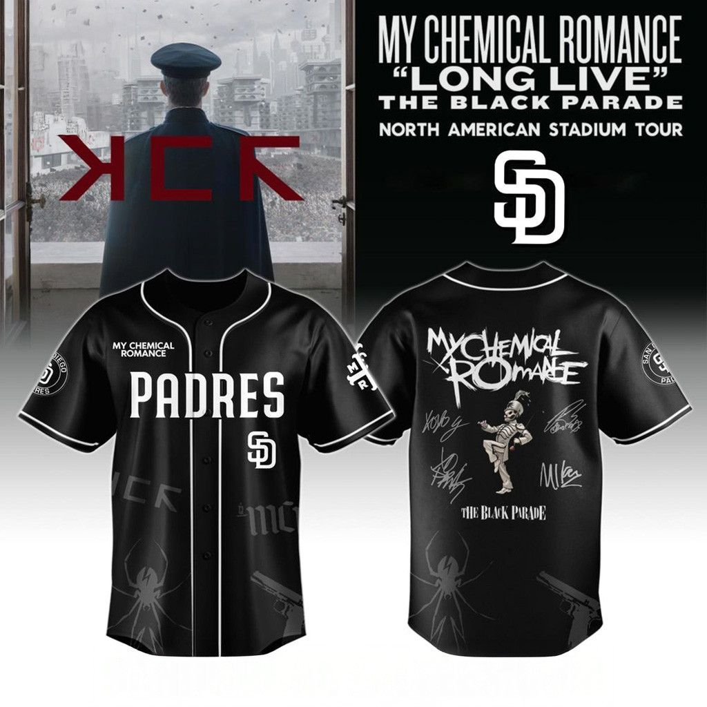 San Diego Padres X My Chemical Romance Long Live The Black Parade Jersey Padres Merch-1