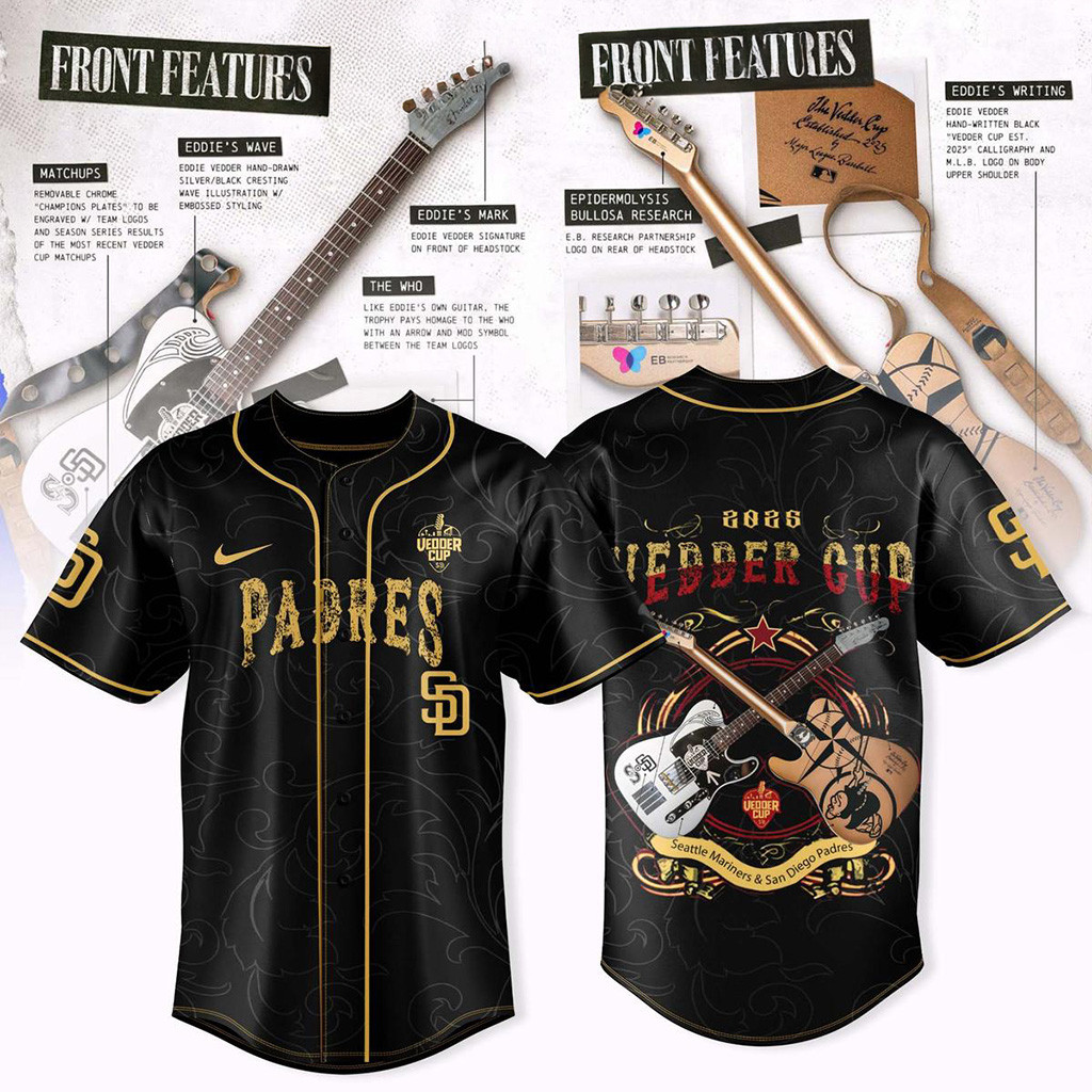 San Diego Padres X Vedder Cup 2025 Jersey San Diego Padres Merch Cool Baseball Gifts-1