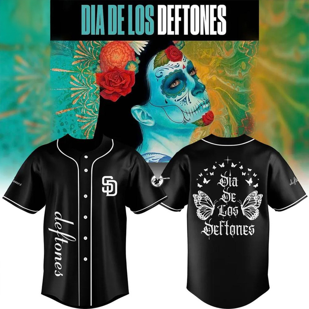 San Diego Padres x DEFTONES Dia De Los Baseball Jersey Padres Merch Gifts For Baseball Fans-1