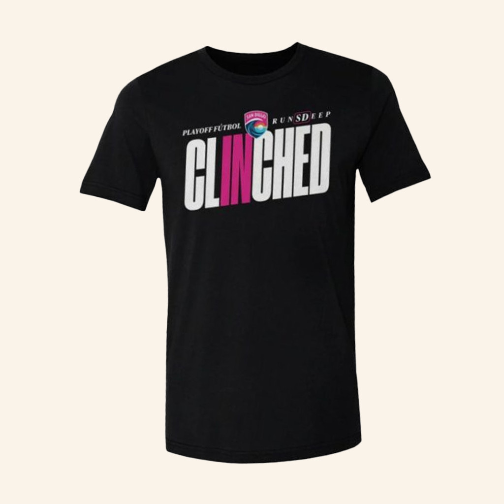 San Diego Wave FC Merch San Diego Wave FC 2025 Playoffs Clinched T-Shirt Gifts For Fans-1