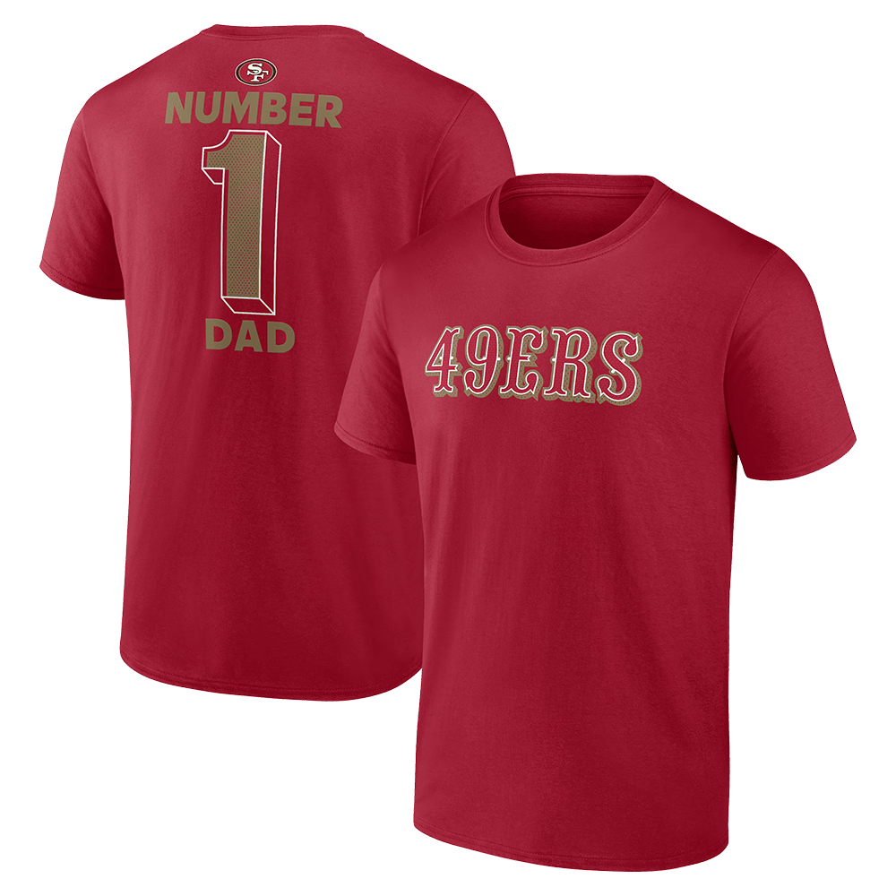 San Francisco 49Ers Number 1 Dad T-Shirt 49Ers Merch Best Father's Day Gifts-1