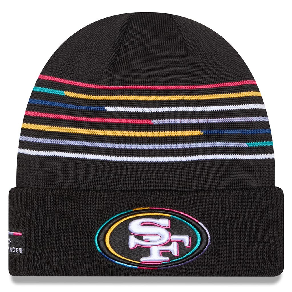 San Francisco 49ers Crucial Catch NFL Beanie 2025 Rainbow 49ers Merch Gift Ideas For Him-1