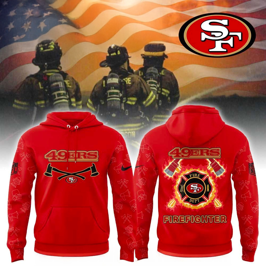 San Francisco 49ers Firefighter Appreciation Hoodie 49ers Merch Christmas Gift Ideas For Him-1