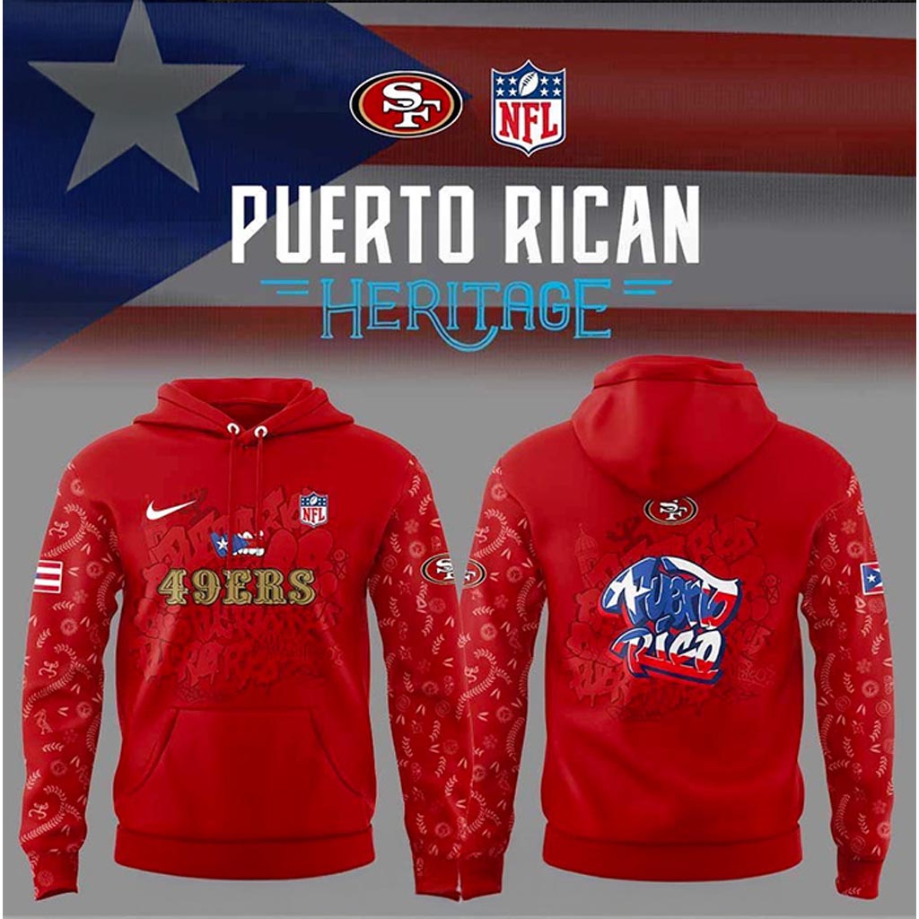 San Francisco 49ers Puerto Rican Heritage Hoodie 49ers Merch Football Gifts For Men-1