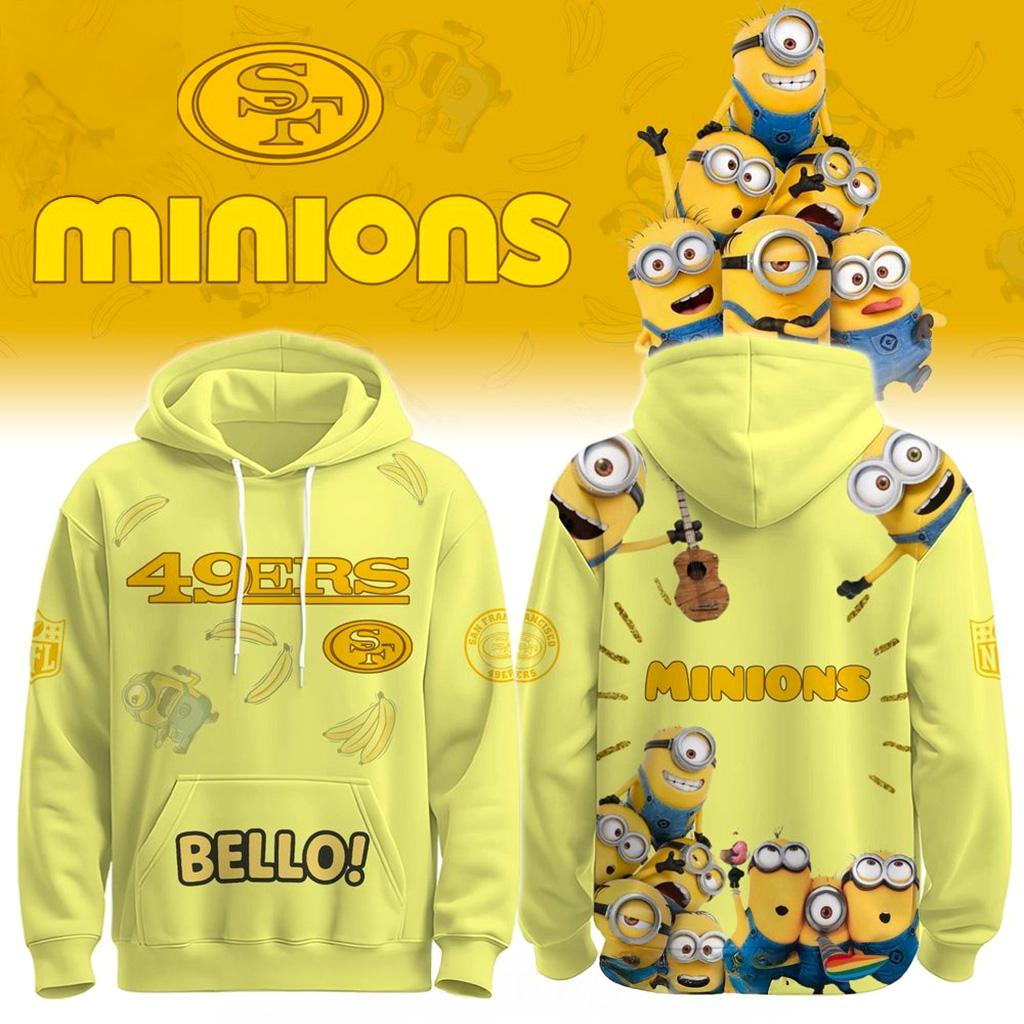 San Francisco 49ers x Minions 2025 Hoodie 49ers Merch Christmas Gifts For Him-1