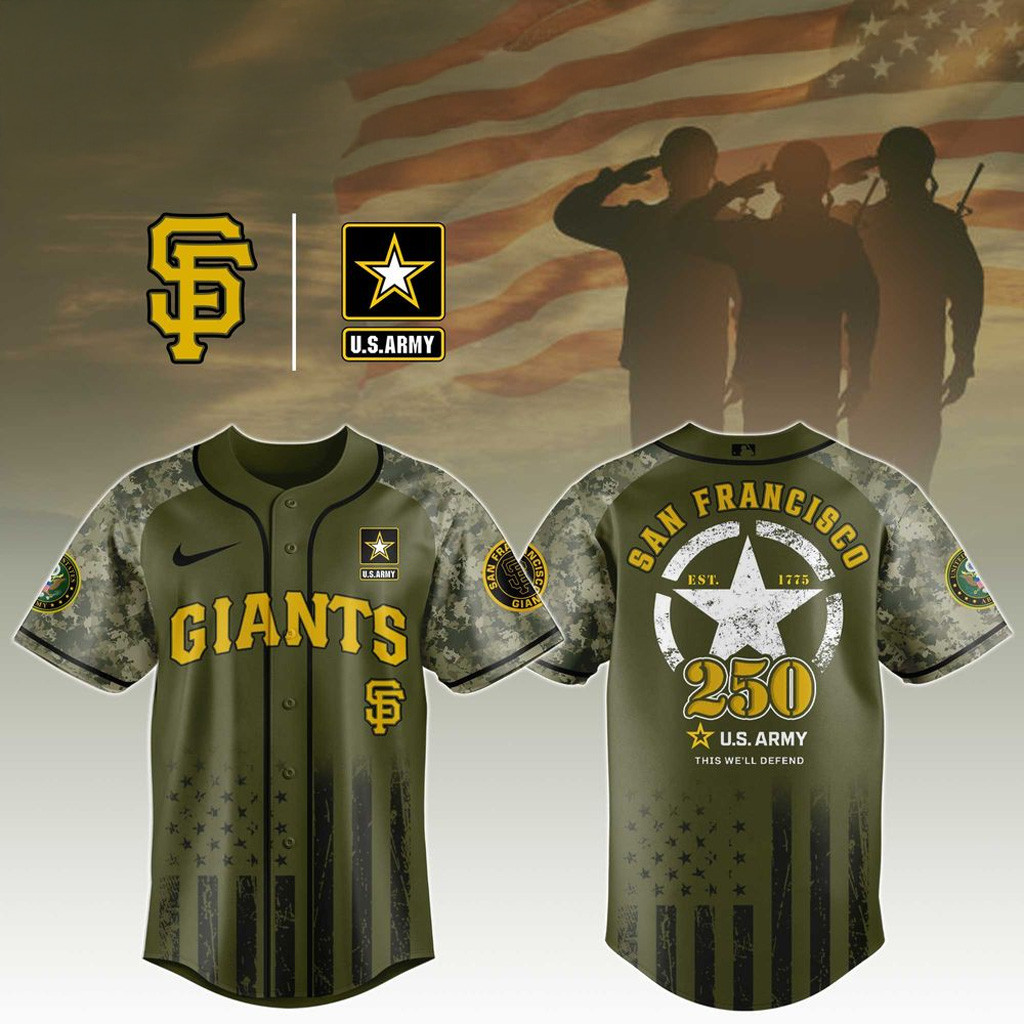 San Francisco Giants MLB x 250 US Army Baseball Jersey Giants Merch Baseball Fans Gifts-1