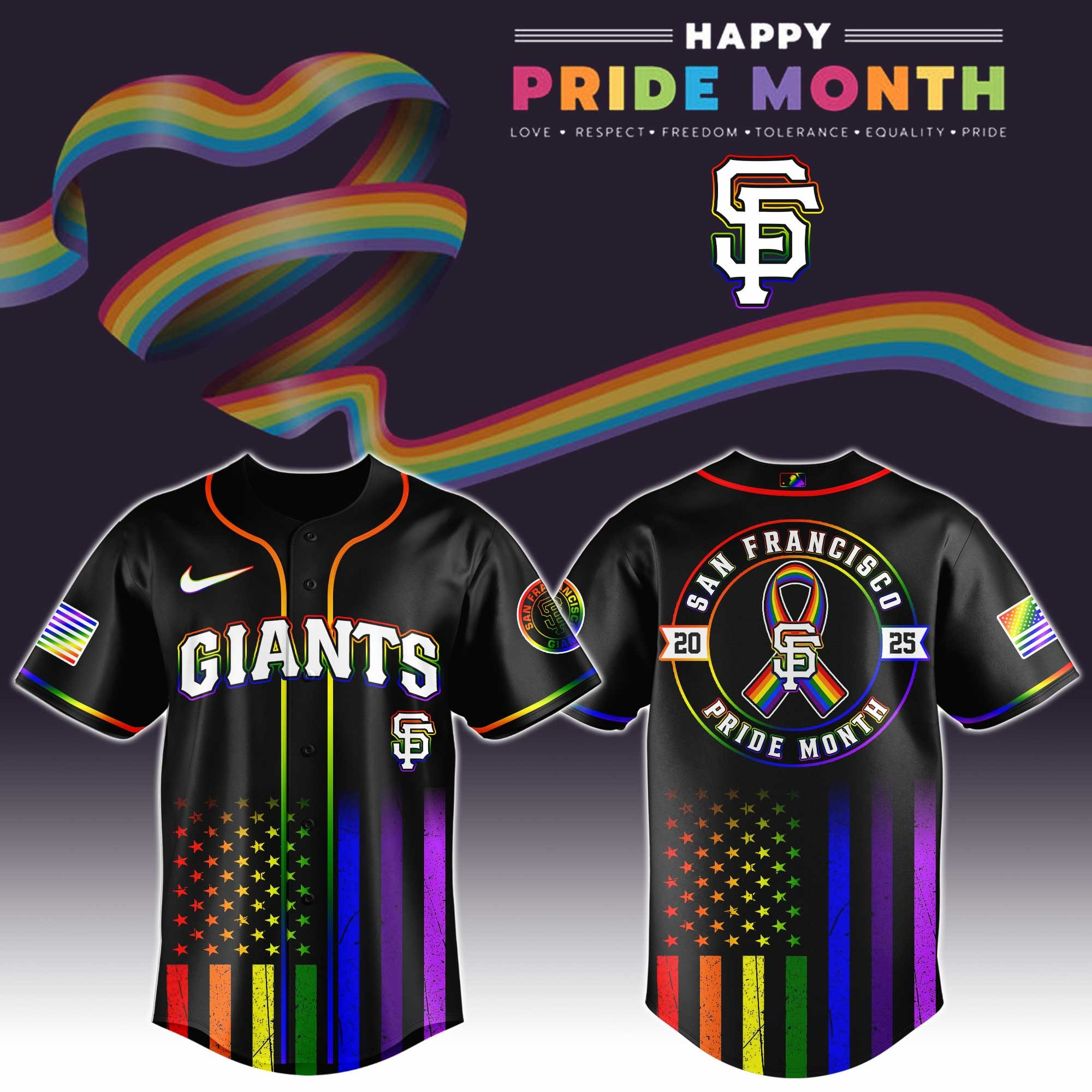 San Francisco Giants Special Pride Month Jersey Presents For Baseball Lovers-1