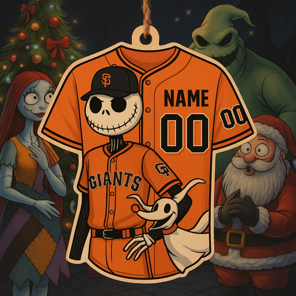 San Francisco Giants Wooden Ornament Jack Skellington Personalized Christmas Tree Gift-1