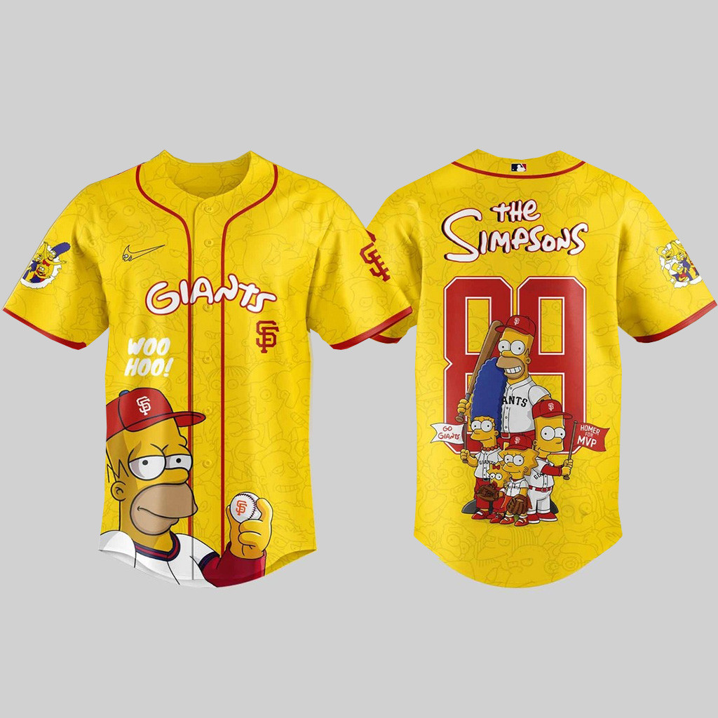 San Francisco Giants X The Simpsons Baseball Jersey Giants Merch Gift Ideas For Baseball Fans-1