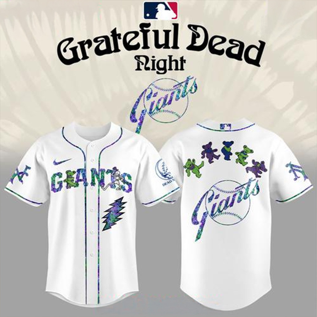 San Francisco Giants x Grateful Dead Dancing Bears Night Baseball Jersey Giants Merch-1