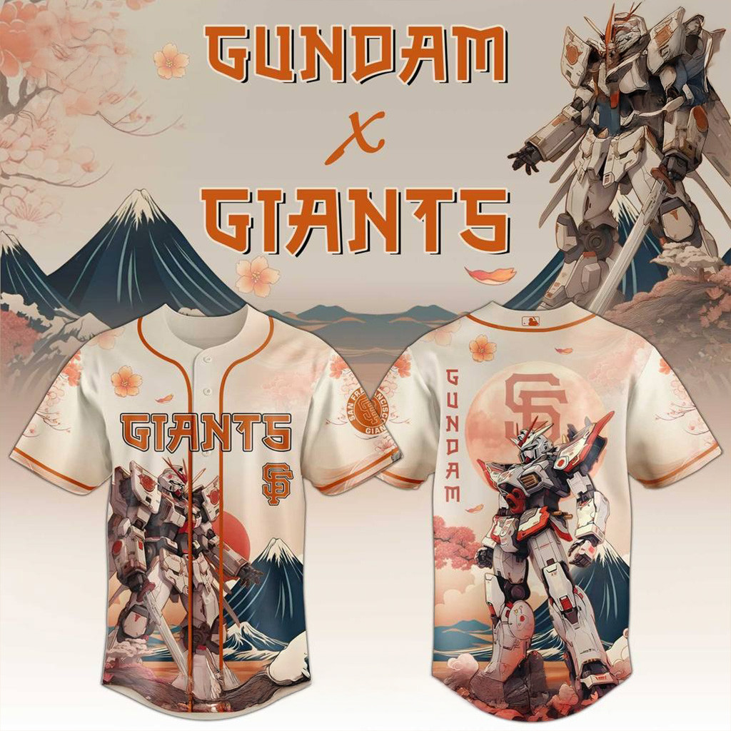 San Francisco Giants x Gundam Japan Edition 2025 Special Baseball Jersey Giants Merch-1