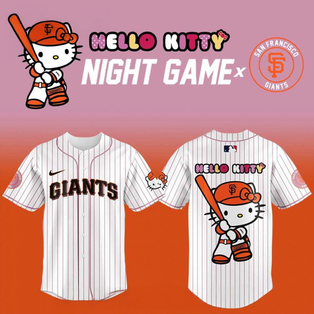 San Francisco Giants x Hello Kitty Night Game Baseball Jersey Father's Day Presents For Son-1
