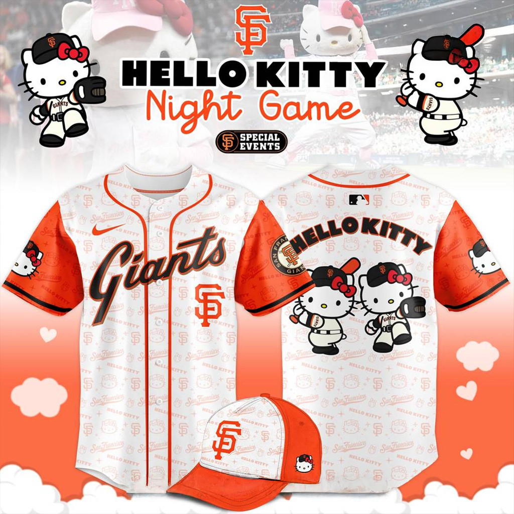San Francisco Giants x Hello Kitty Night Game Jersey Giants Merch Gifts For Her-1