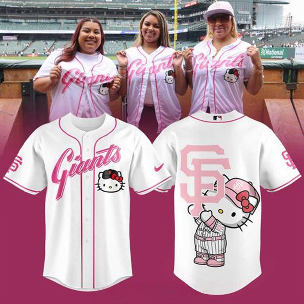 San Francisco Giants x Hello Kitty Pink Game Day Jersey Giants Merch Wife Gifts-1