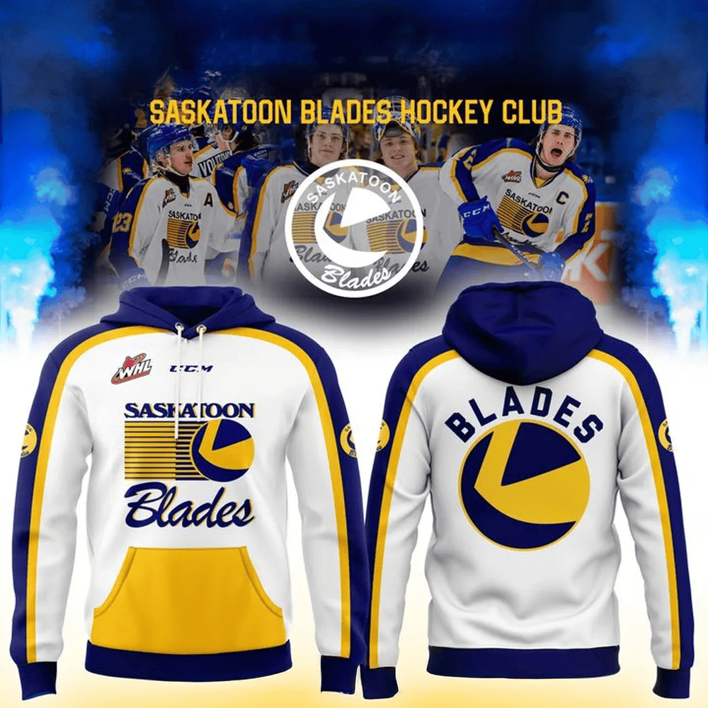 Saskatoon Blades x Retro Hockey 2025 Hoodie Saskatoon Blades Merch Awesome Father's Day Gifts-1