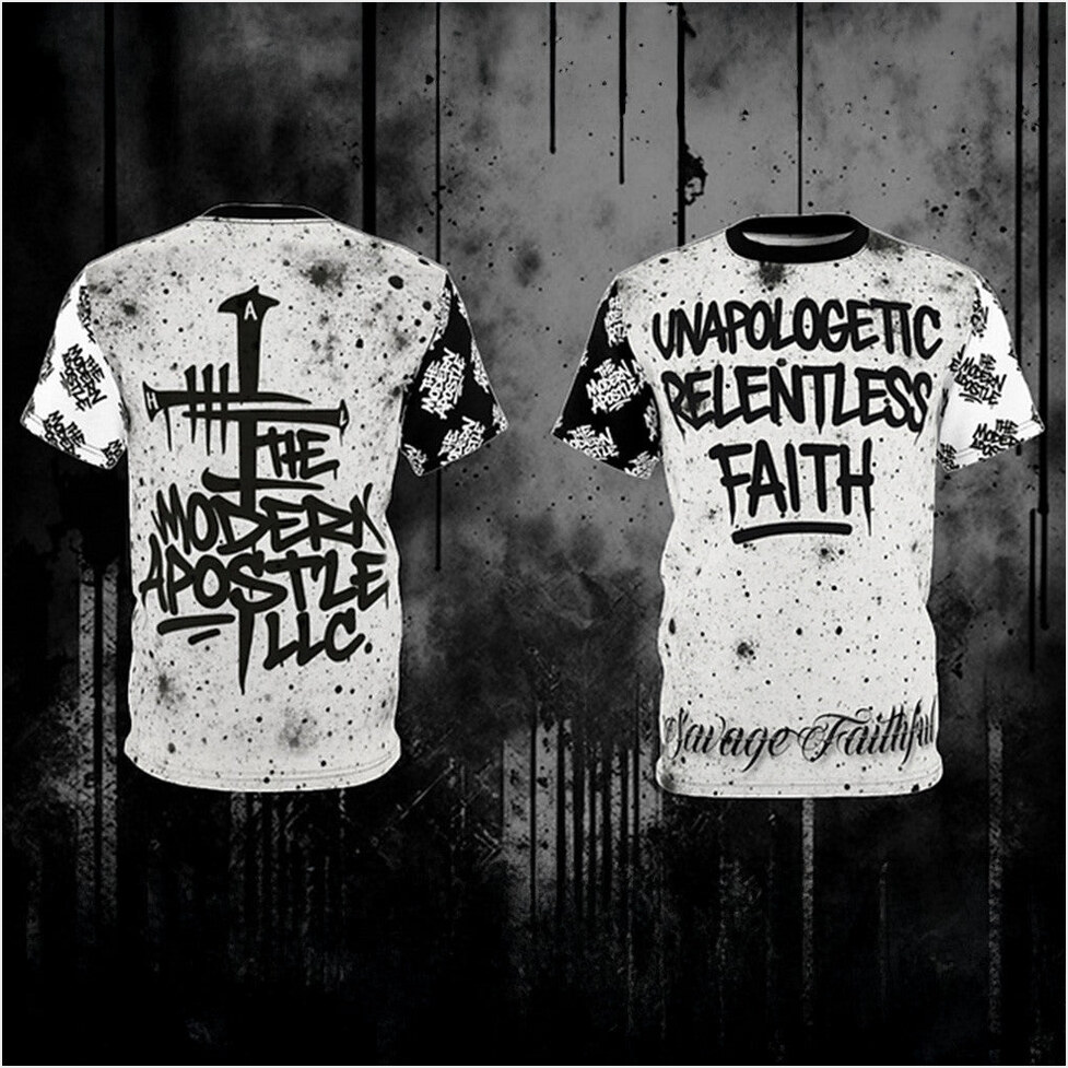 Savage Faithful Black And White Street Graffiti T-Shirt Vintage Christian Shirt Gifts For Him-1