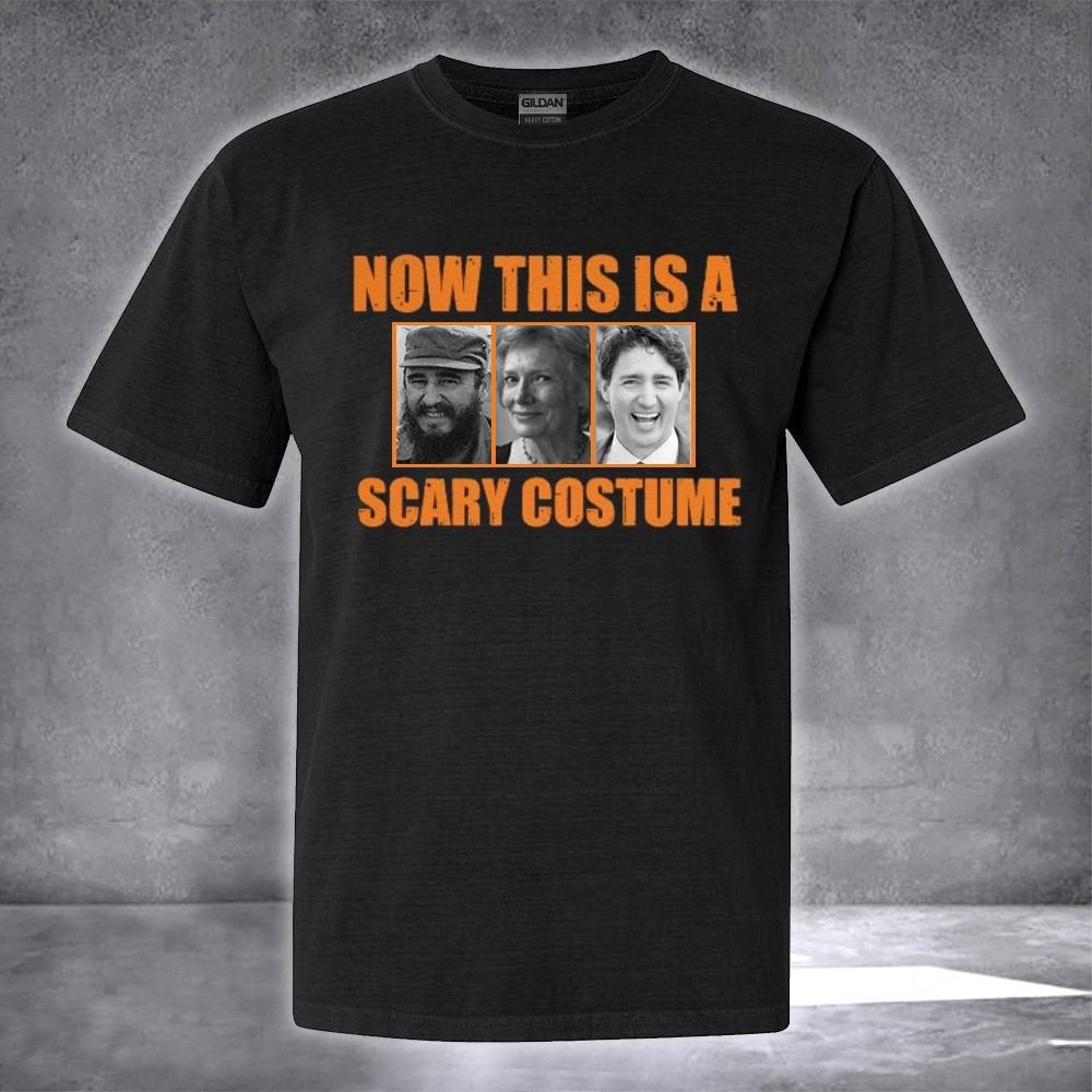 Scary Costume T-Shirt Halloween Trudeau Must Go Shirt-1