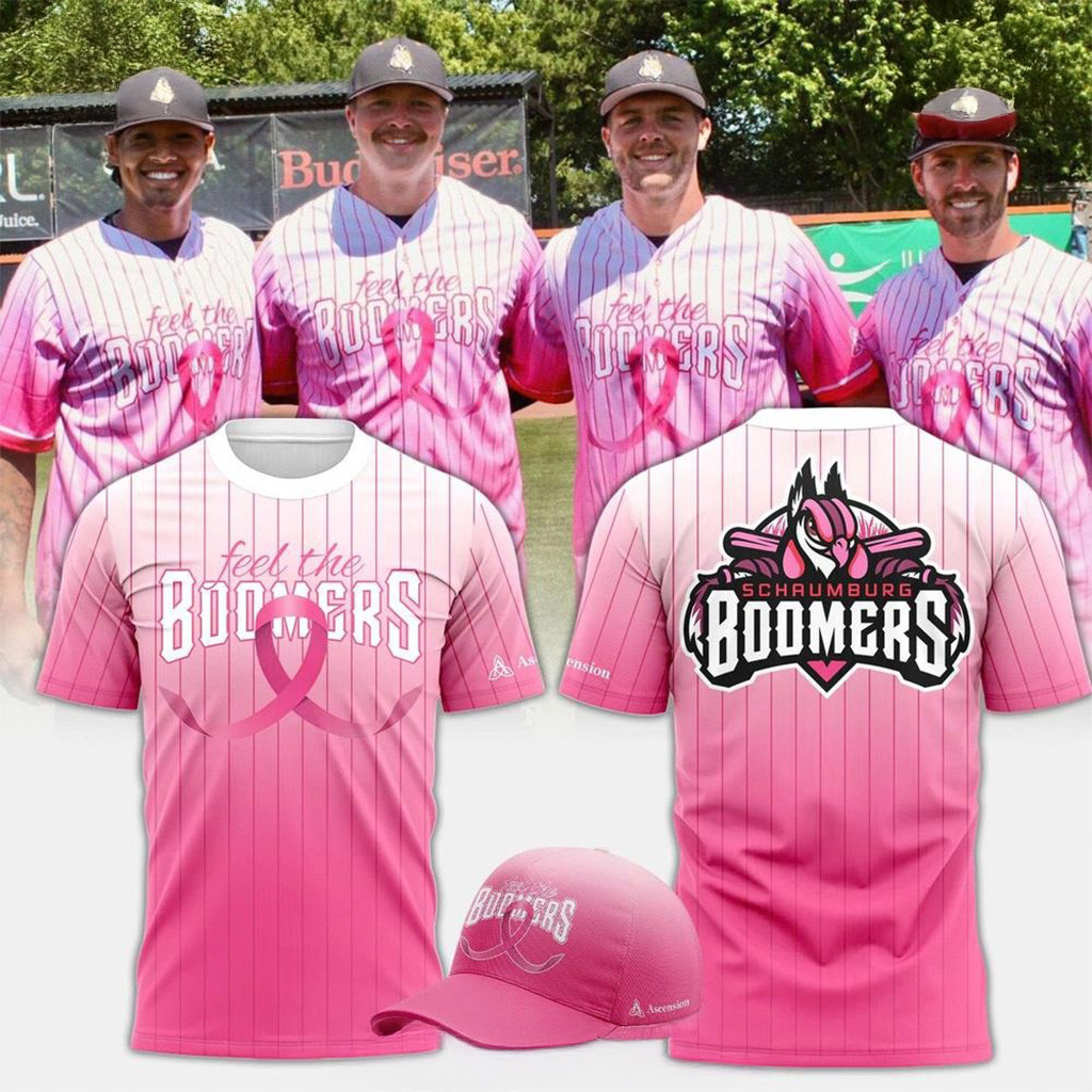 Schaumburg Boomers Breast Cancer Awareness Night 2025 T-Shirt Schaumburg Boomers Merch-1 Schaumburg Boomers Breast Cancer Awareness Night 2025 T-Shirt Schaumburg Boomers Merch-1