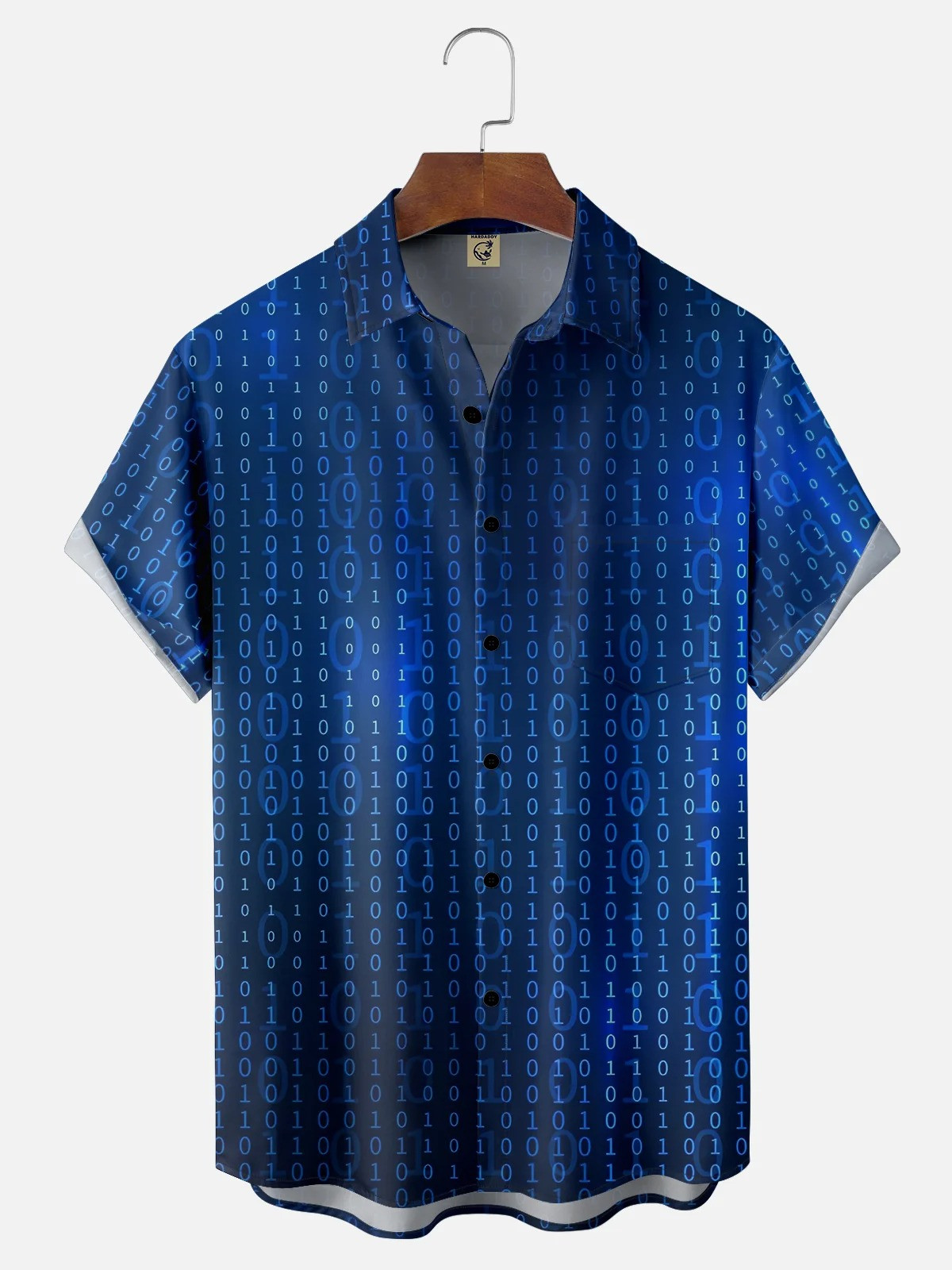 Science Fiction Digital Code Chest Pocket Casual Shirt-1