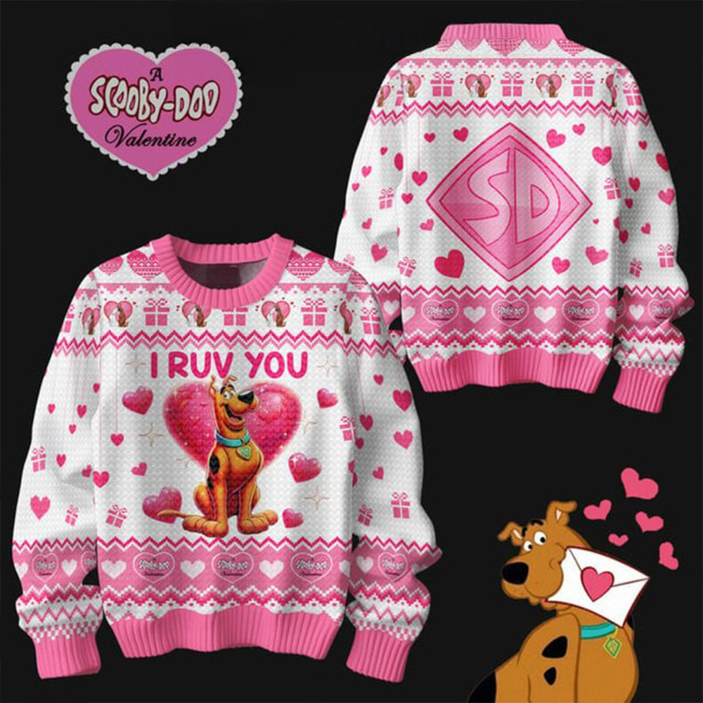 Scooby Doo 2025 True Love I Ruv You Happy Valentine Ugly Sweater Cute Gifts For Fans-1 Scooby Doo 2025 True Love I Ruv You Happy Valentine Ugly Sweater Cute Gifts For Fans-1