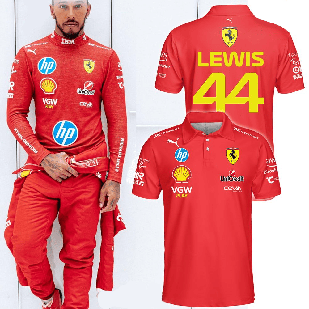 Scuderia Ferrari F1 Lewis 44 Special Polo Shirt Scuderia Ferrari Merch Good Gifts For Dads-1