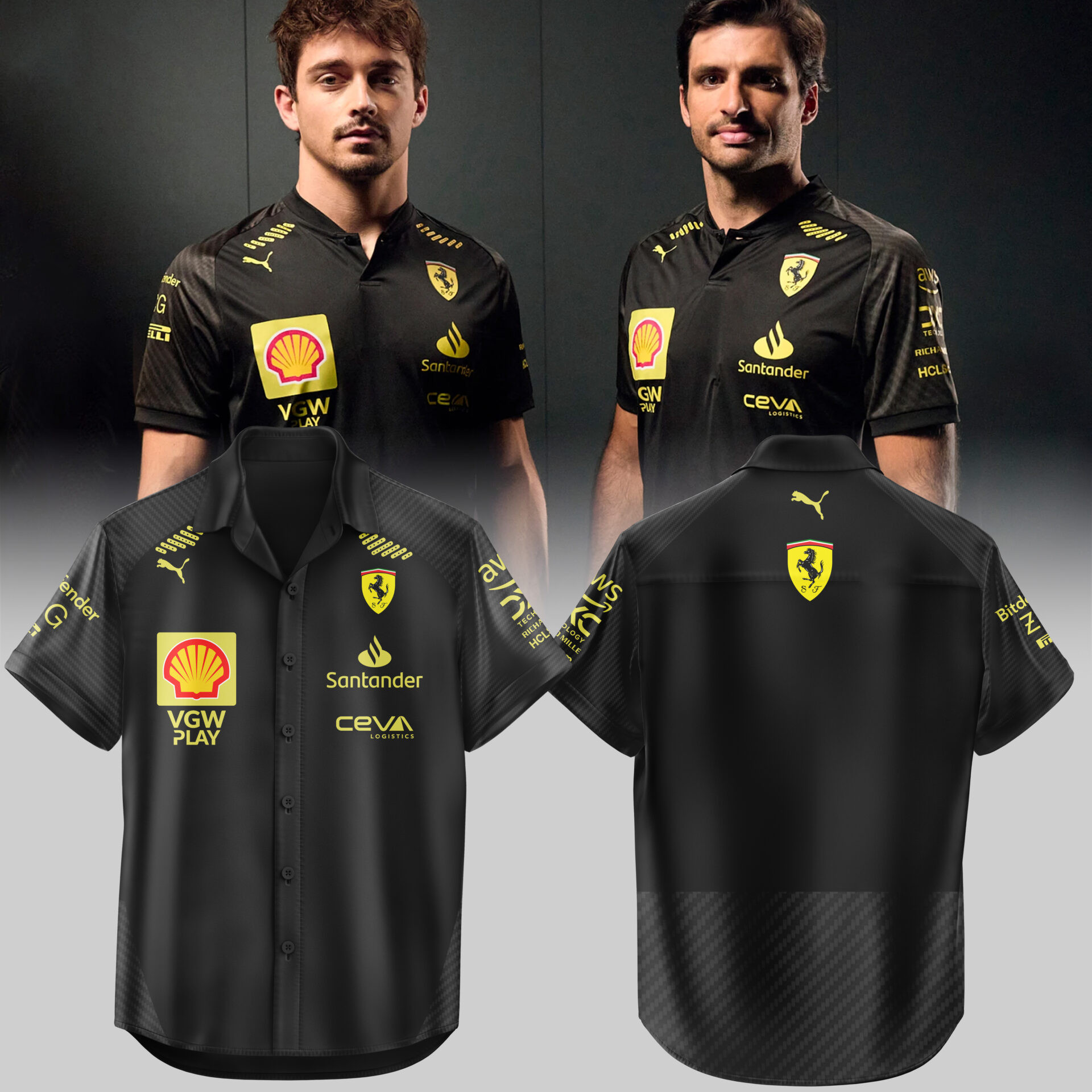 Scuderia Ferrari Merch Hawaiian Shirt Monza Edition Black Italiangp 2025 Cool Sport Gift For Him-1