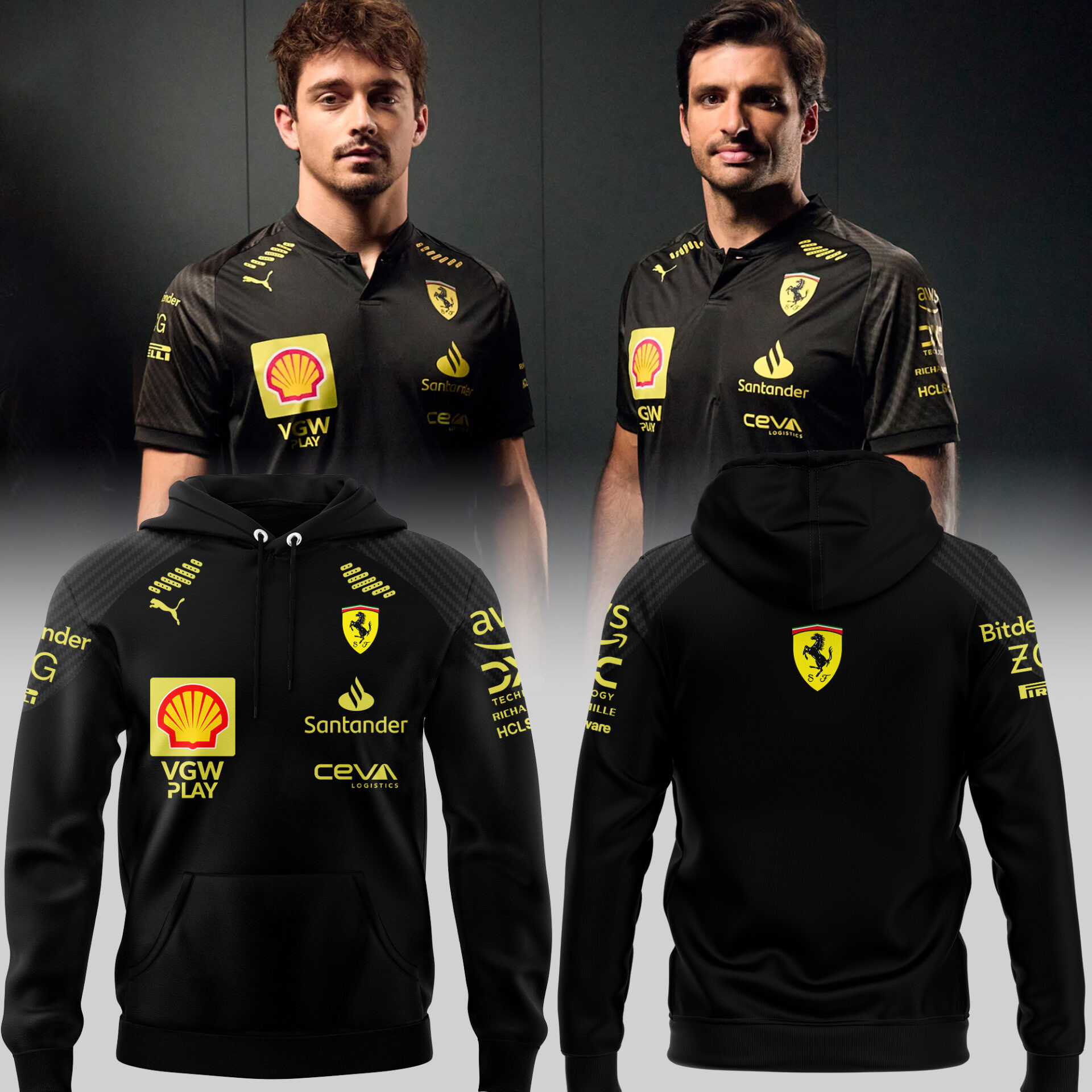 Scuderia Ferrari Merch Hoodie Monza Edition Black Italiangp 2025 Best Gift For F1 Fans-1