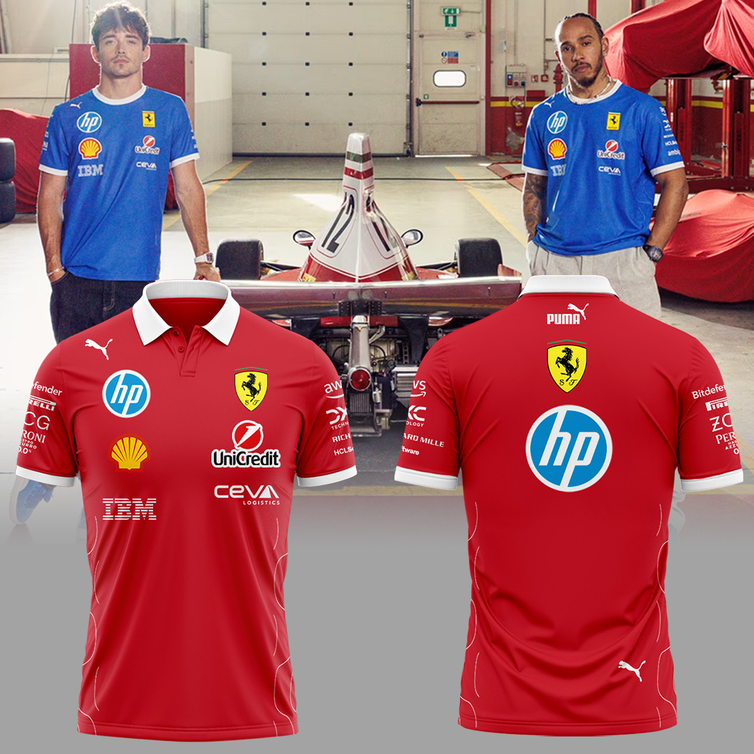 Scuderia Ferrari Merch Polo Shirt Hp 2025 Monza Edition Poland Gift For Scuderia Ferrari F1 Fans-1