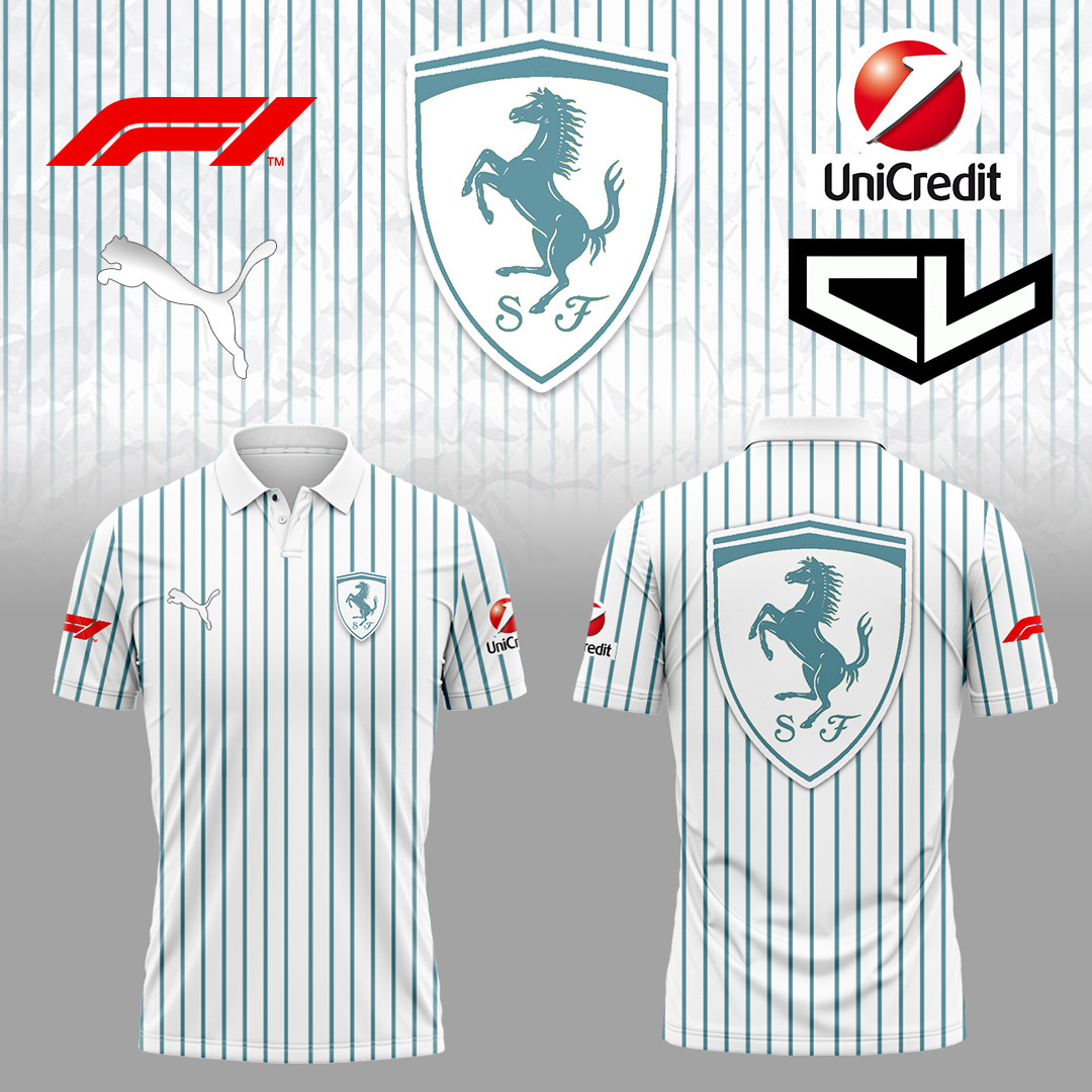 Scuderia Ferrari Merch Polo Shirt Monaco Poland Present For F1 Sport Team Fans Apparel-1