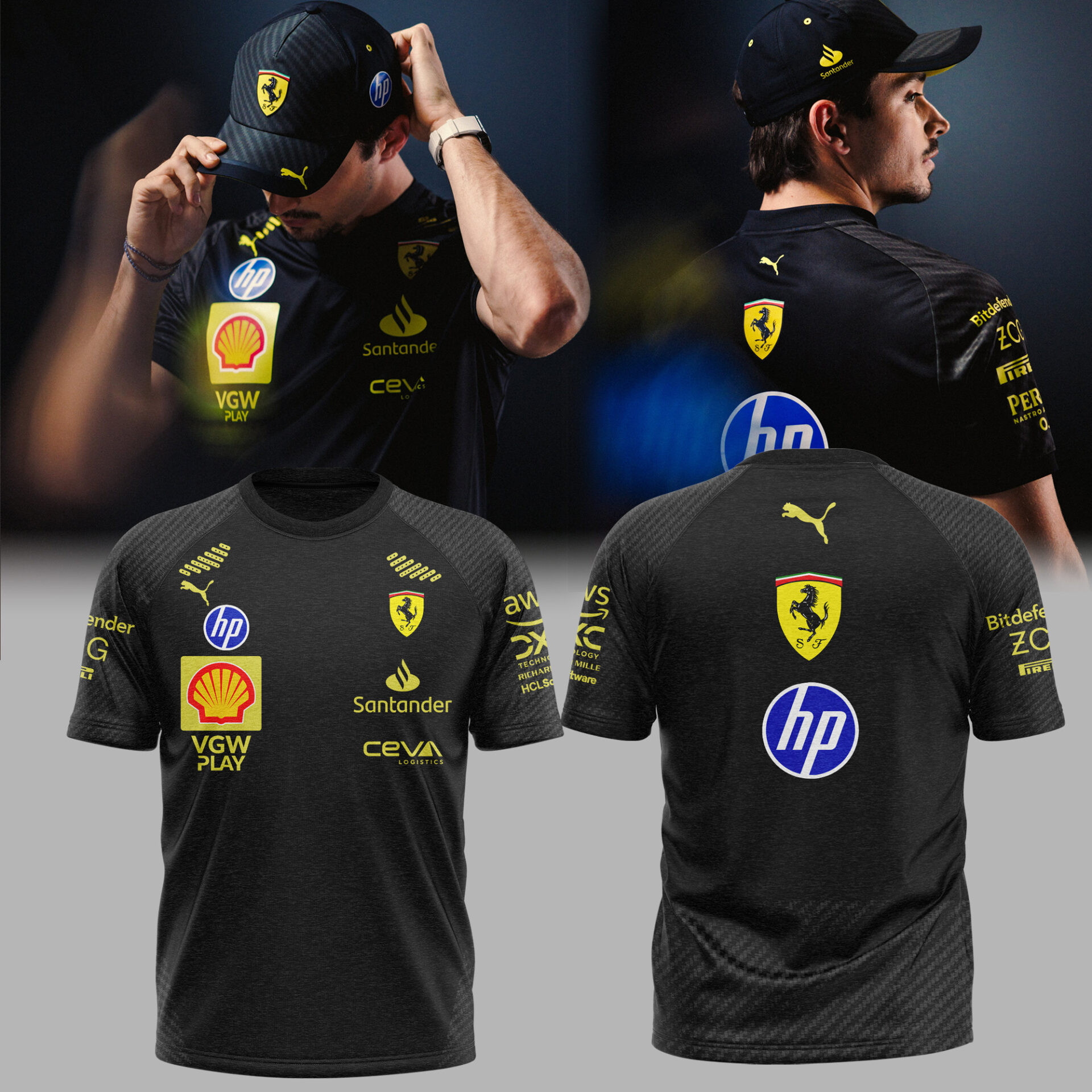 Scuderia Ferrari Merch Tshirt Monza Edition Black Italiangp 2025 Unique Idea F1 Gift-1