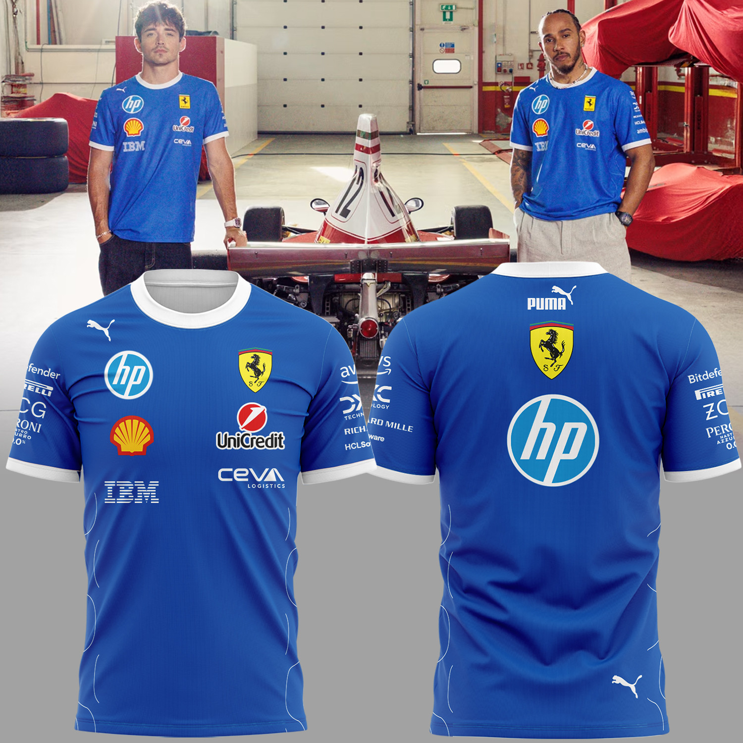 Scuderia Ferrari Monza Merch T-shirt Hp 2025 Cool Car Sport Gift For F1 Lovers-1