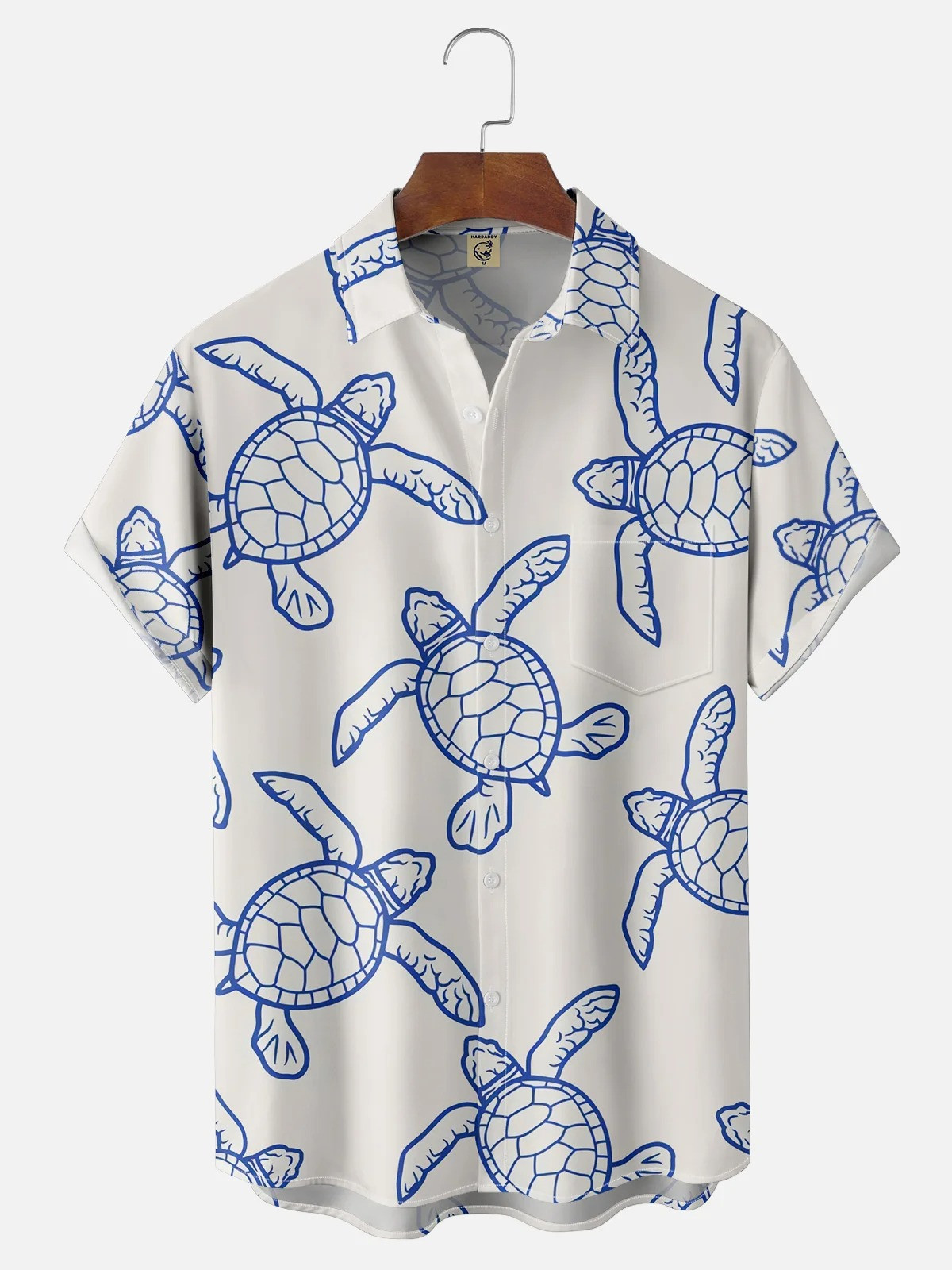 Sea Turtle Chest Pocket Hawaiian Shirt-1