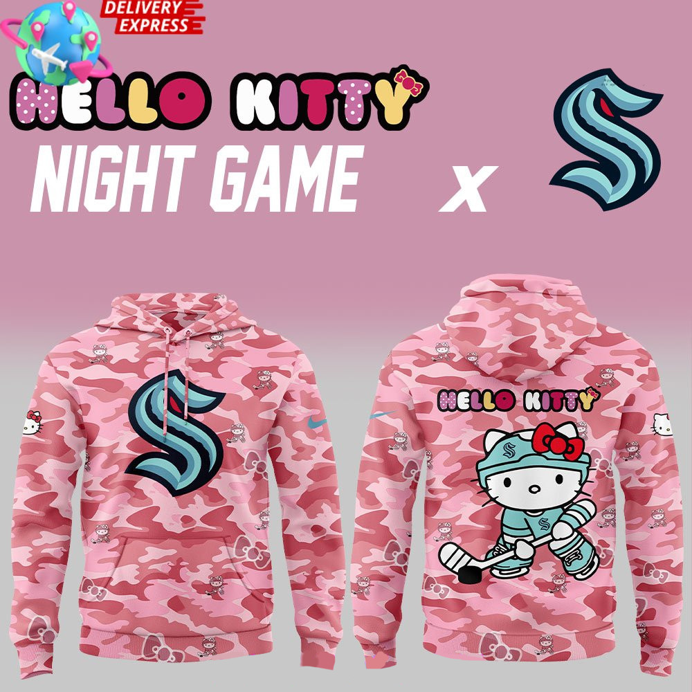 Seattle Kraken Hello Kitty Night Game 2025 Hoodie Father's Day Presents For Son-1