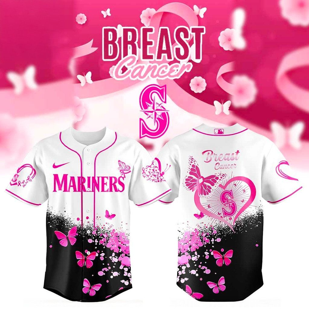 Seattle Mariners Breast Cancer 2025 Jersey Seattle Mariners Merch Presents For Baseball Lovers-1