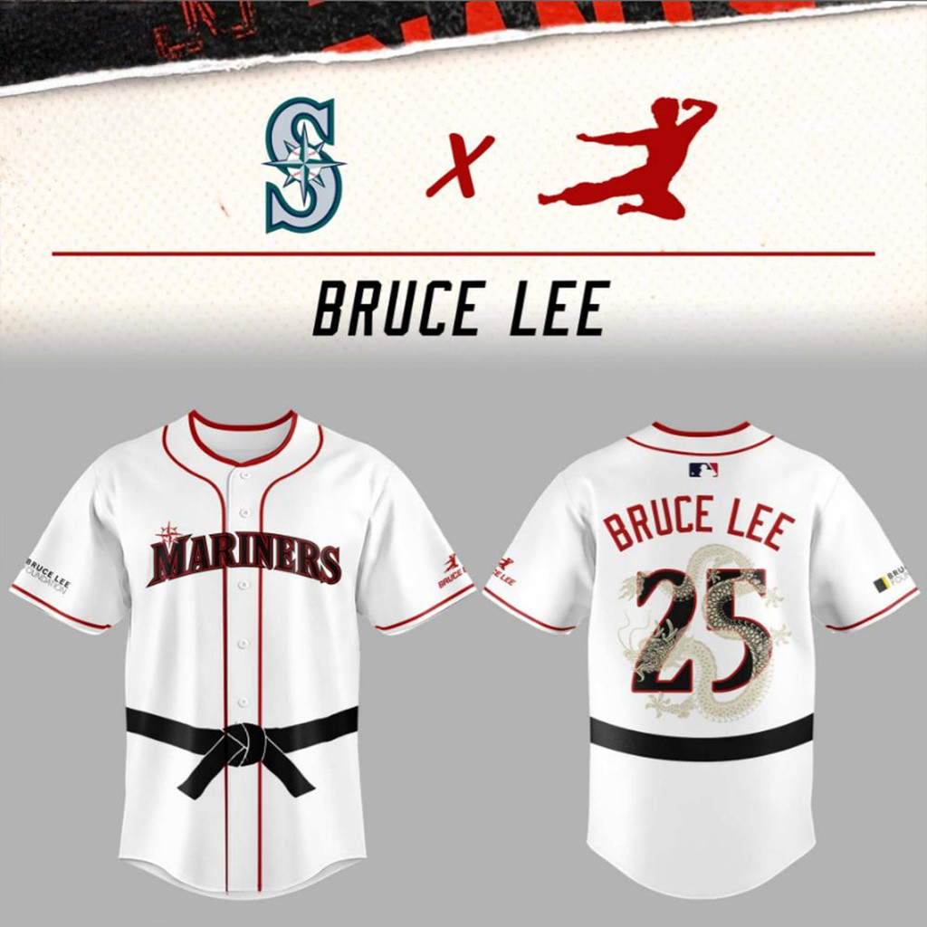 Seattle Mariners Bruce Lee Night 2025 Baseball Jersey Seattle Mariners Merch Fans Gifts-1