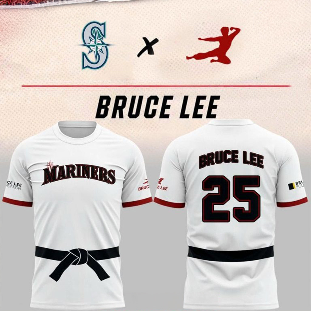Seattle Mariners Bruce Lee Night T-Shirt Seattle Mariners Merch Gifts For Baseball Fans-1