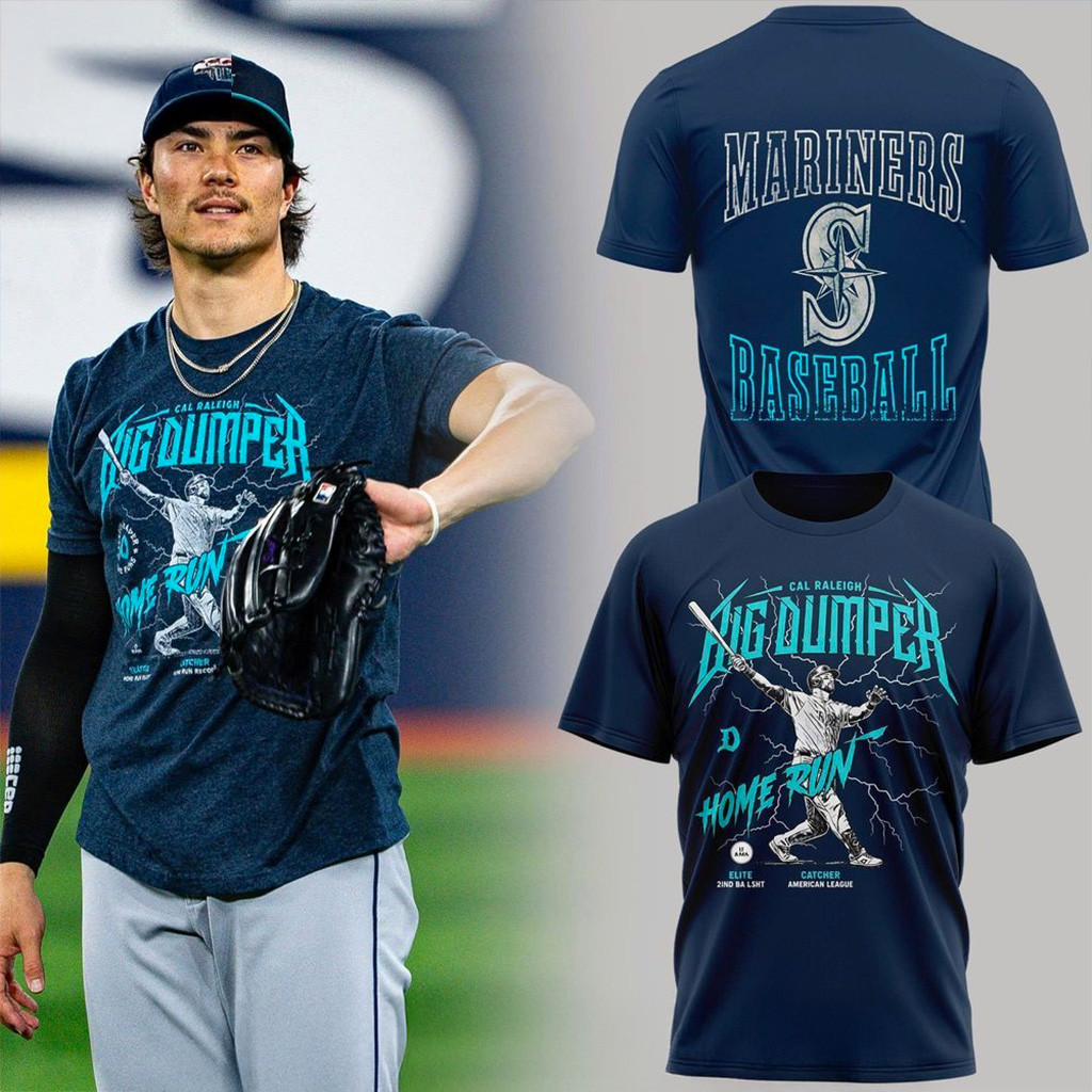 Seattle Mariners Cal Raleigh The Big Dumper T-Shirt Mariners Merch Christmas Gifts For Fans-1