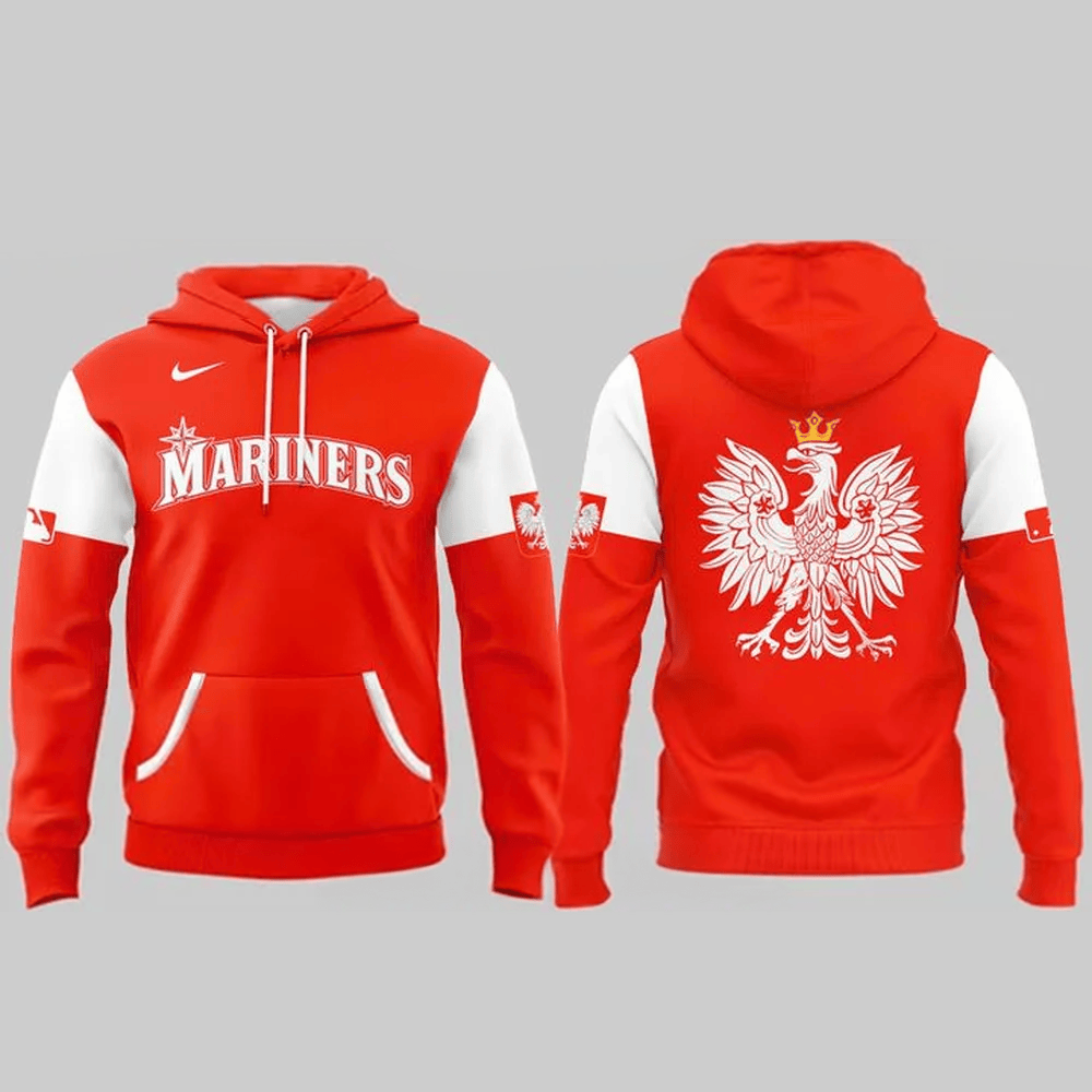 Seattle Mariners Polish Heritage Celebration Hoodie Seattle Mariners Merch Father's Day Gifts-1 Seattle Mariners Polish Heritage Celebration Hoodie Seattle Mariners Merch Father's Day Gifts-1