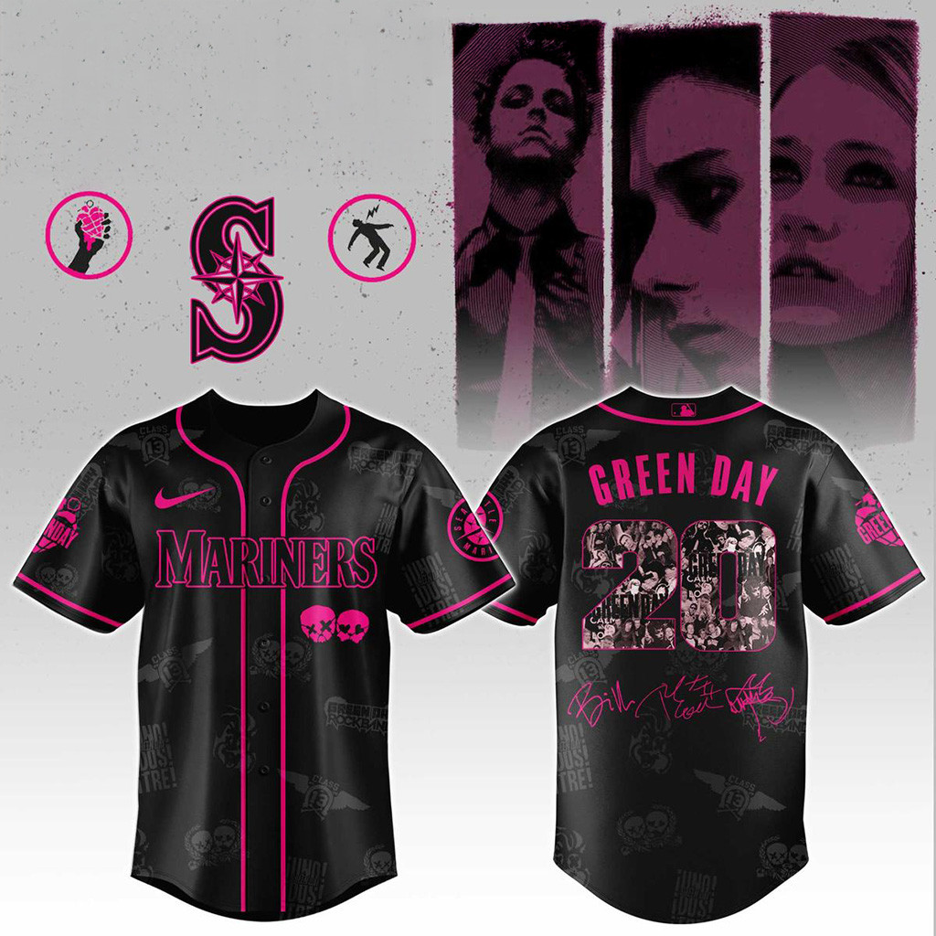 Seattle Mariners X Green Day 20 Years Of American Idiot 2025 Jersey-1