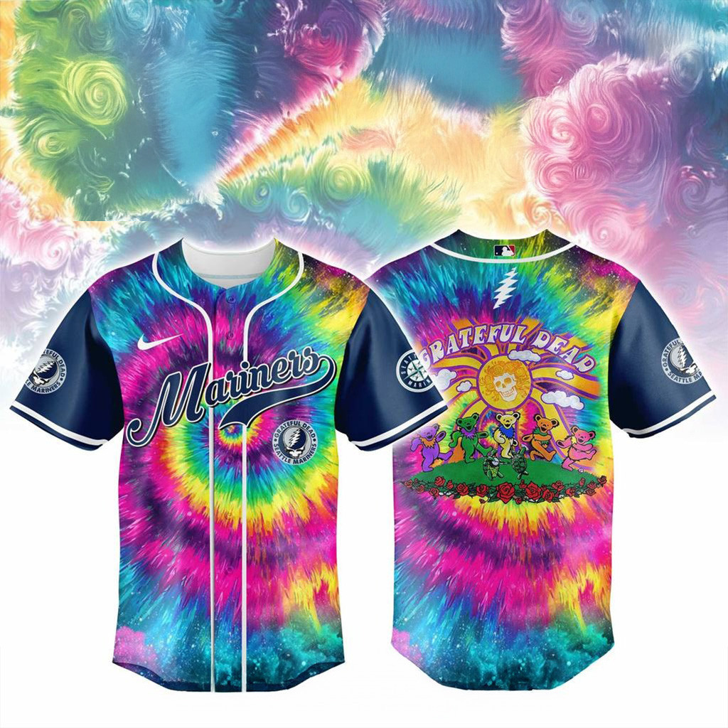 Seattle Mariners x Grateful Dead Night Special Baseball Jersey Seattle Mariners Merch For Fans-1